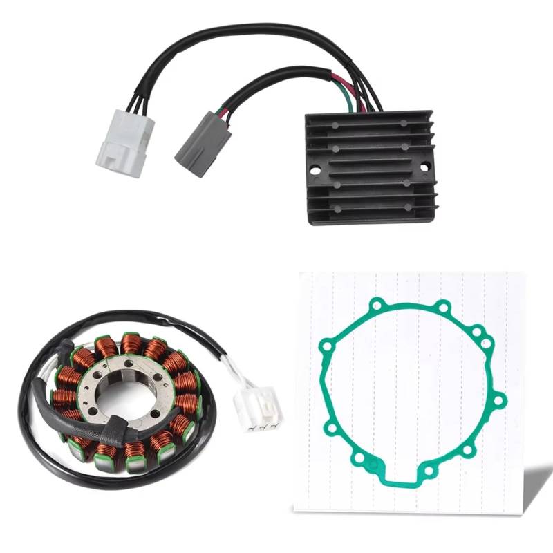 Lspbfkq Motorrad Stator Spule Für Kawasaki Für ZX600 Für Ninja 600 Für ZX6R Für ZX-6R 2007 2008 Regler Magneto Stator Spule Dichtung Kit Zündstatorspule(1 Satz) von Lspbfkq