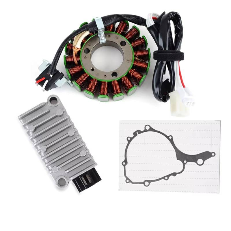 Lspbfkq Motorrad Stator Spule Für XG250 Für Tricker XT250 Für Serow 250 2004-2006 Mit Dichtung Motor Stator Spule + Spannungsreglergleichrichter Zündstatorspule(A) von Lspbfkq