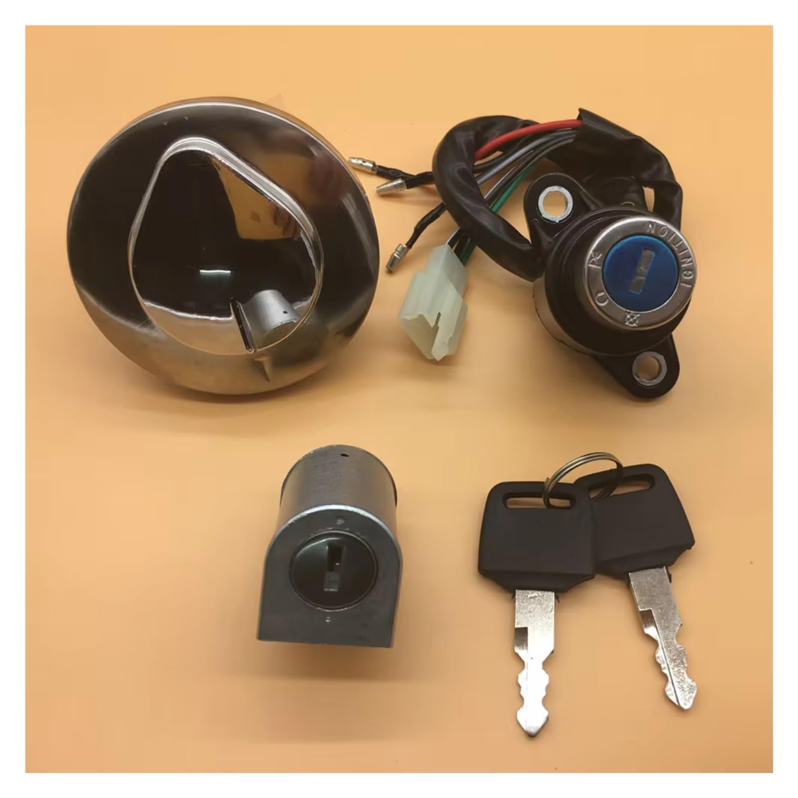 Lspbfkq Zündschlüssel Schalter Für Magna 700/750 1986-2003 Motorrad Zündschloss Tankdeckel Schloss Key Kit Zündschalter Sitzschloss von Lspbfkq