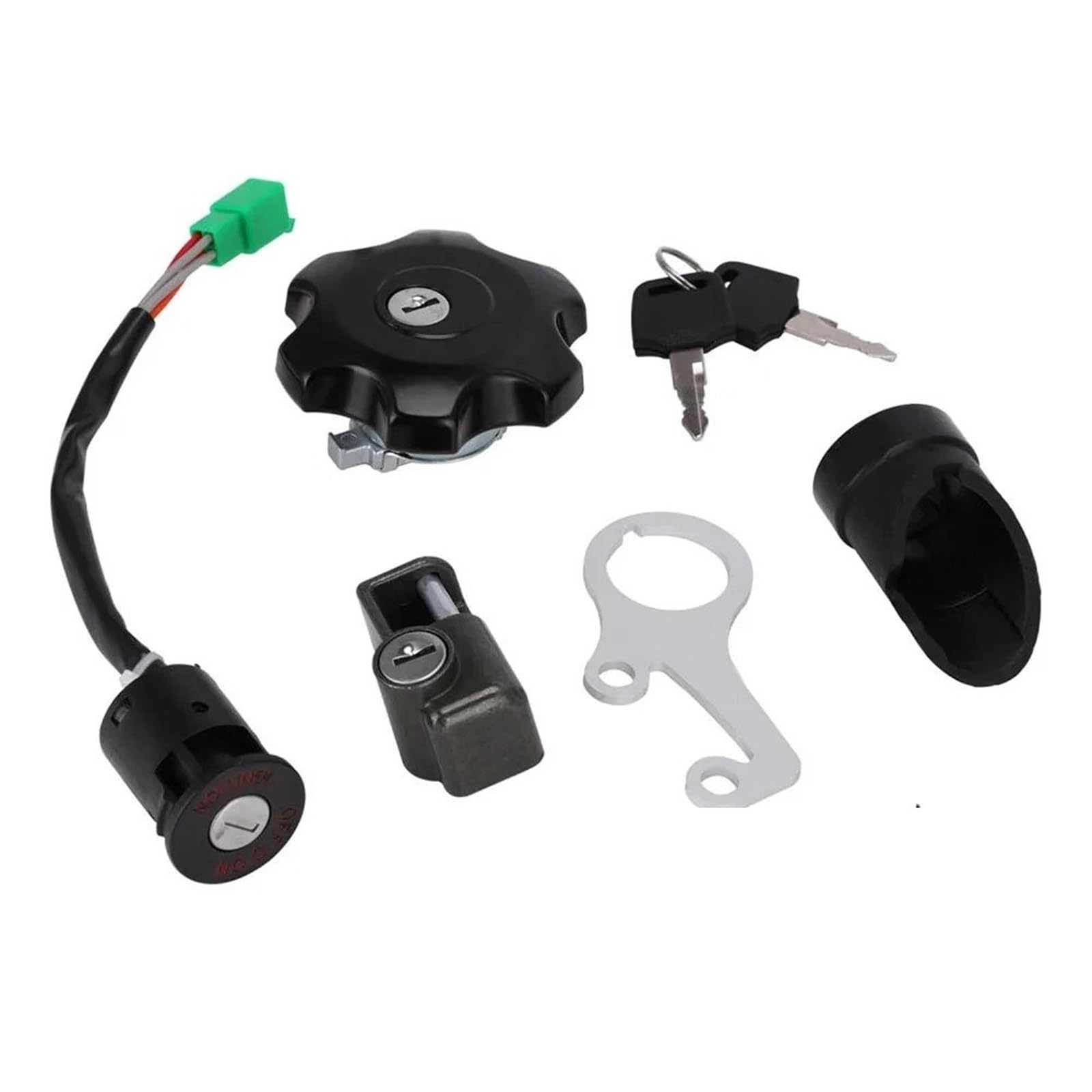 Lspbfkq Zündschlüssel Schalter Für Suzuki Für DRZ400SM 2005-2019 Aluminium Motorrad Zubehör Zündschlüssel Schalter Tankdeckel Helm Lock Set Zündschalter Sitzschloss von Lspbfkq