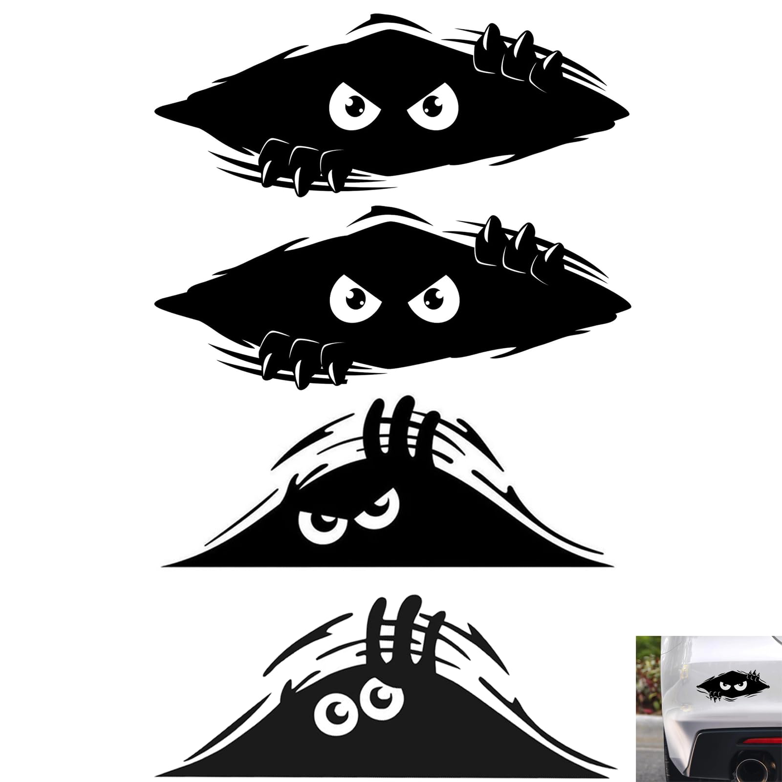 Lsydgn 4 Stück Aufkleber Auto Auto Sticker Auto Tattoo Aufkleber Monster Cartoon Auto Aufkleber Funny Peeking Monster Cartoon Auto-Aufkleber Graffiti Sticker Geeignet Für Auto- Und Motorradcomputer von Lsydgn