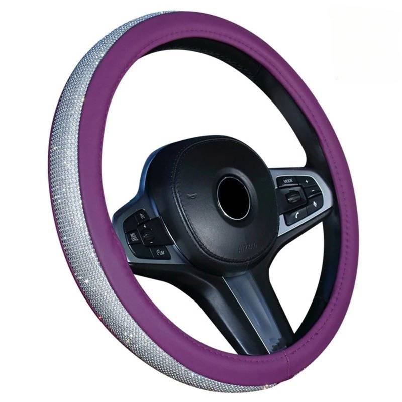 Auto Lenkradbezug Auto-Lenkradabdeckung Griffabdeckung Innenausstattung Kreative Dekoration Strass Universell rutschfest Lenkradabdeckung Lenkradabdeckung(Purple White Diamond) von Ltusgt