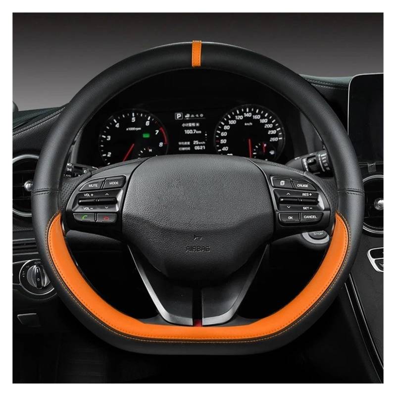 Auto Lenkradbezug Für Hyundai Für I30 Für Creta Für Tucson Für Ix35 Für Kona Für I40 Für Palisade Auto Lenkrad Abdeckungen 38cm Zubehör Lenkradabdeckung(Orage D Shape) von Ltusgt