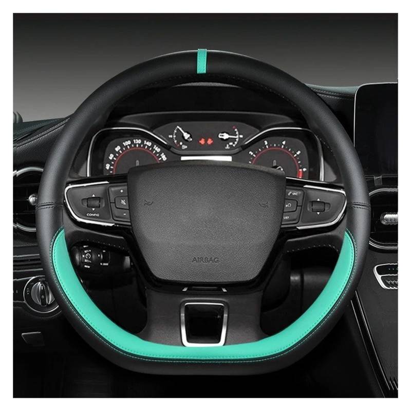 Auto Lenkradbezug Für Hyundai Für Ioniq 5 2016 2017 2018 2019 2020 2021 2022 Auto Lenkrad Abdeckung D Form PU Leder Zubehör Innen Lenkradabdeckung(Green) von Ltusgt