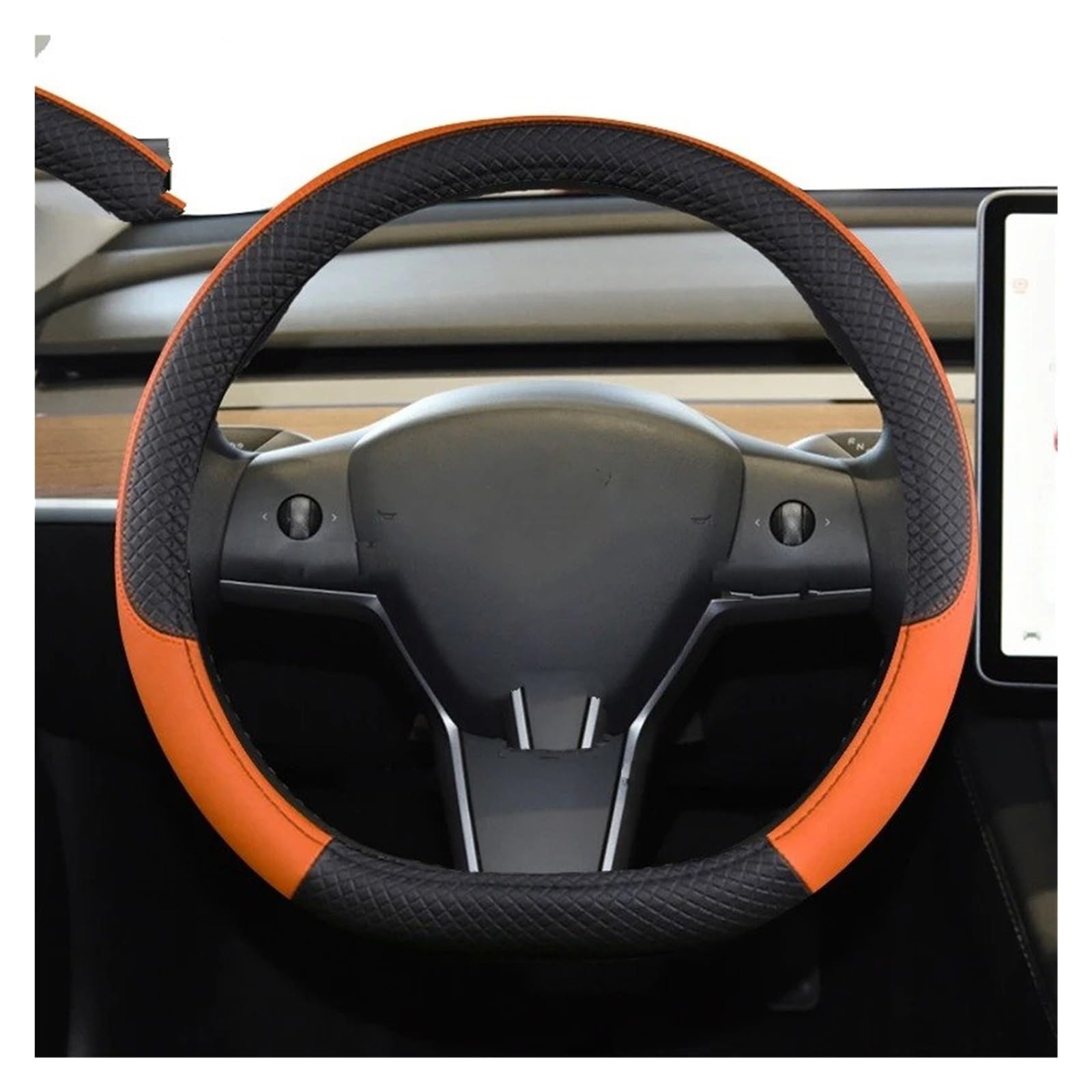 Auto Lenkradbezug Für Suzuki Für Swift 2017 2018 2019 2020 2021 Auto Lenkrad Abdeckung Auto Zubehör Lenkradabdeckung(D Shape Orange) von Ltusgt