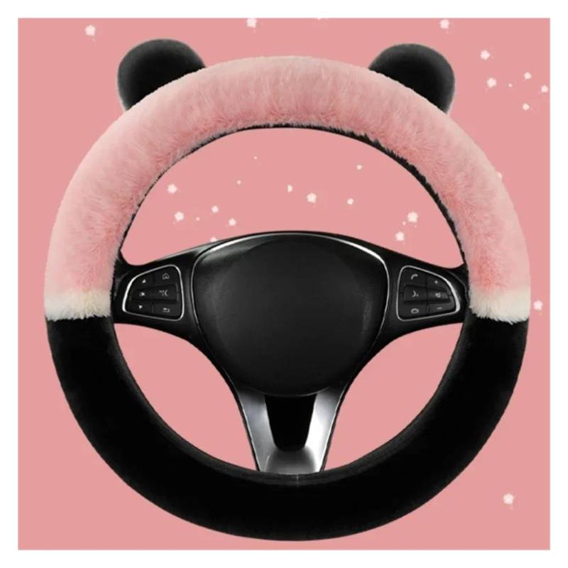 Auto Lenkradbezug Universal 36-38cm Auto Lenkrad Abdeckung Winter Flauschigen Abdeckung Für Lenkrad Auto Lenkung Wrap Lenkradabdeckung(Pink) von Ltusgt