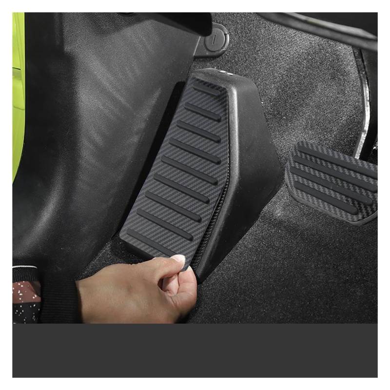 Auto Pedal Für Suzuki Für Jimny JB74 JB64 2019-2022 Kohlefaser-Autobeschleuniger Kraftstoffbremse Kupplung Fußstütze Pedale Abdeckung Pad Zubehör Bremse Pedalkappen(1PC Footrest Pedal) von Ltusgt