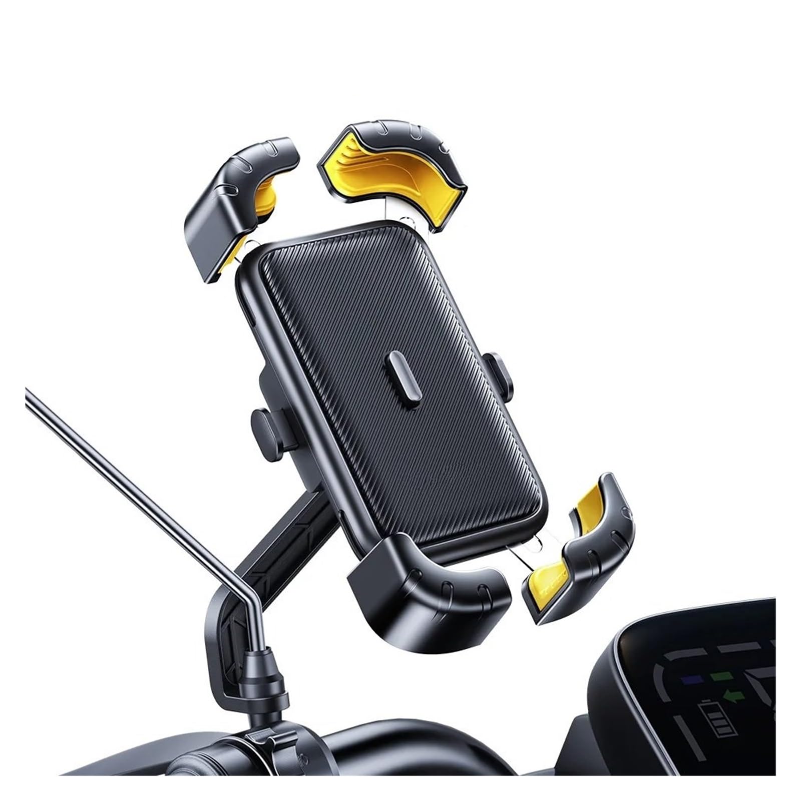 Fahrrad Handyhalterung Motorrad-Telefonhalter 360°-Ansicht Universeller -Telefonhalter Für 4,7-7,2-Zoll-Mobiltelefonständer Stoßfester Halterungsclip Handy Motorradhalterung(S1 Yellow) von Ltusgt