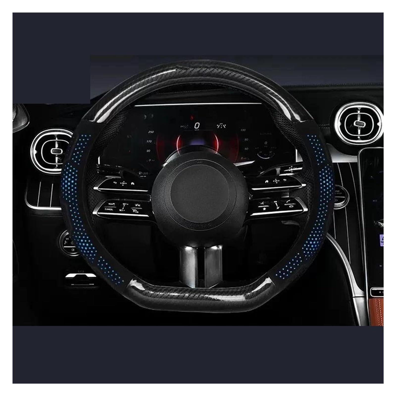 Lenkradbezug Für Benz B C E S-Klasse W221 222 212 213 245 204 Für GLA Für GLB Wildleder Lenkrad Abdeckung Carbon Faser Leder Lenkung Abdeckung Lenkradabdeckung(Black Blue D) von Ltusgt