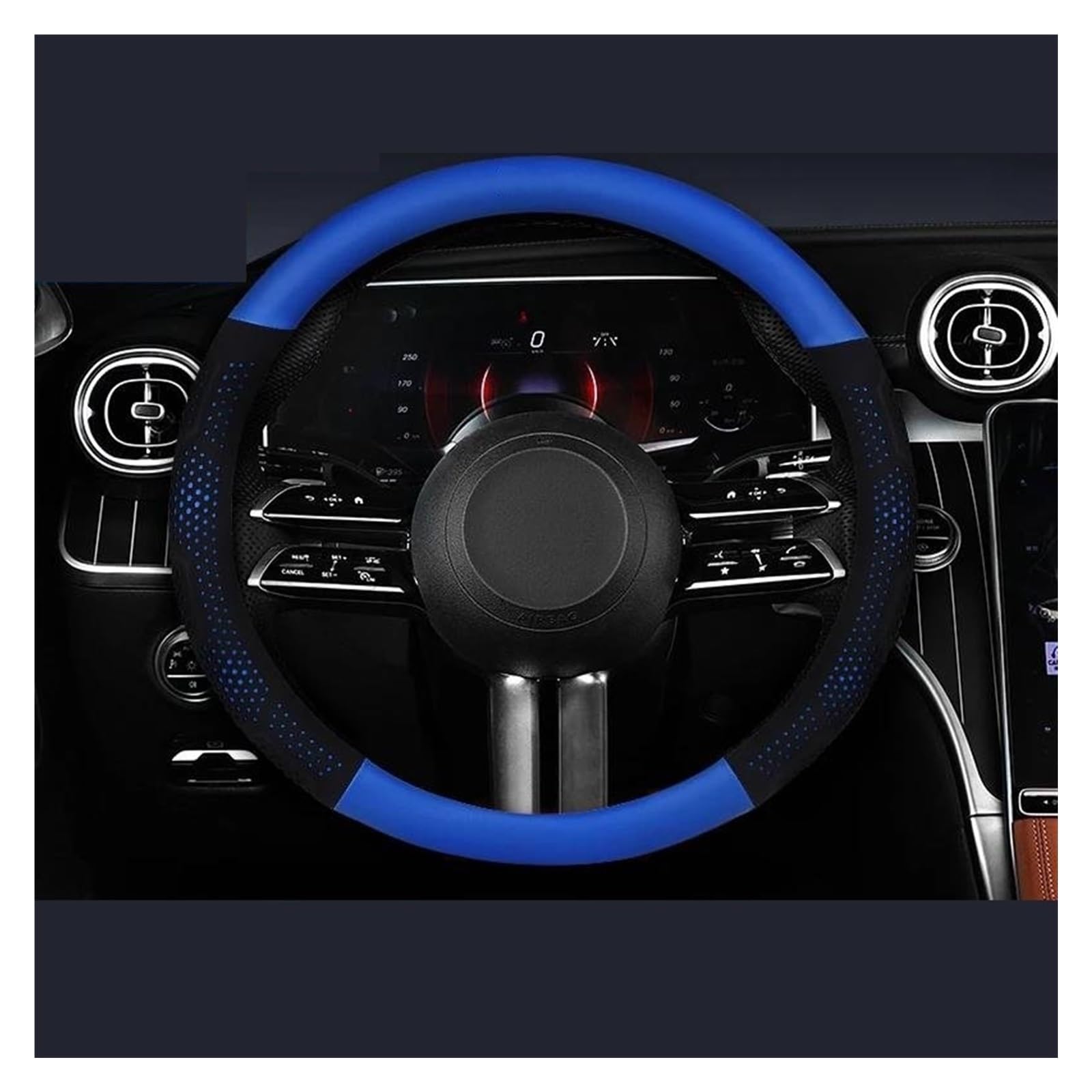 Lenkradbezug Für Benz B C E S-Klasse W221 222 212 213 245 204 Für GLA Für GLB Wildleder Lenkrad Abdeckung Carbon Faser Leder Lenkung Abdeckung Lenkradabdeckung(Deepsea Blue O) von Ltusgt