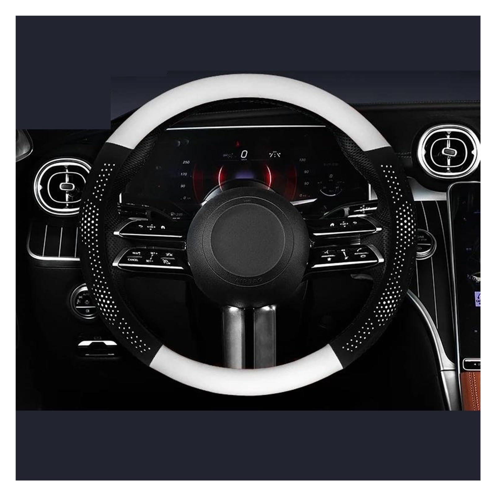 Lenkradbezug Für Benz B C E S-Klasse W221 222 212 213 245 204 Für GLA Für GLB Wildleder Lenkrad Abdeckung Carbon Faser Leder Lenkung Abdeckung Lenkradabdeckung(Ivory White O) von Ltusgt