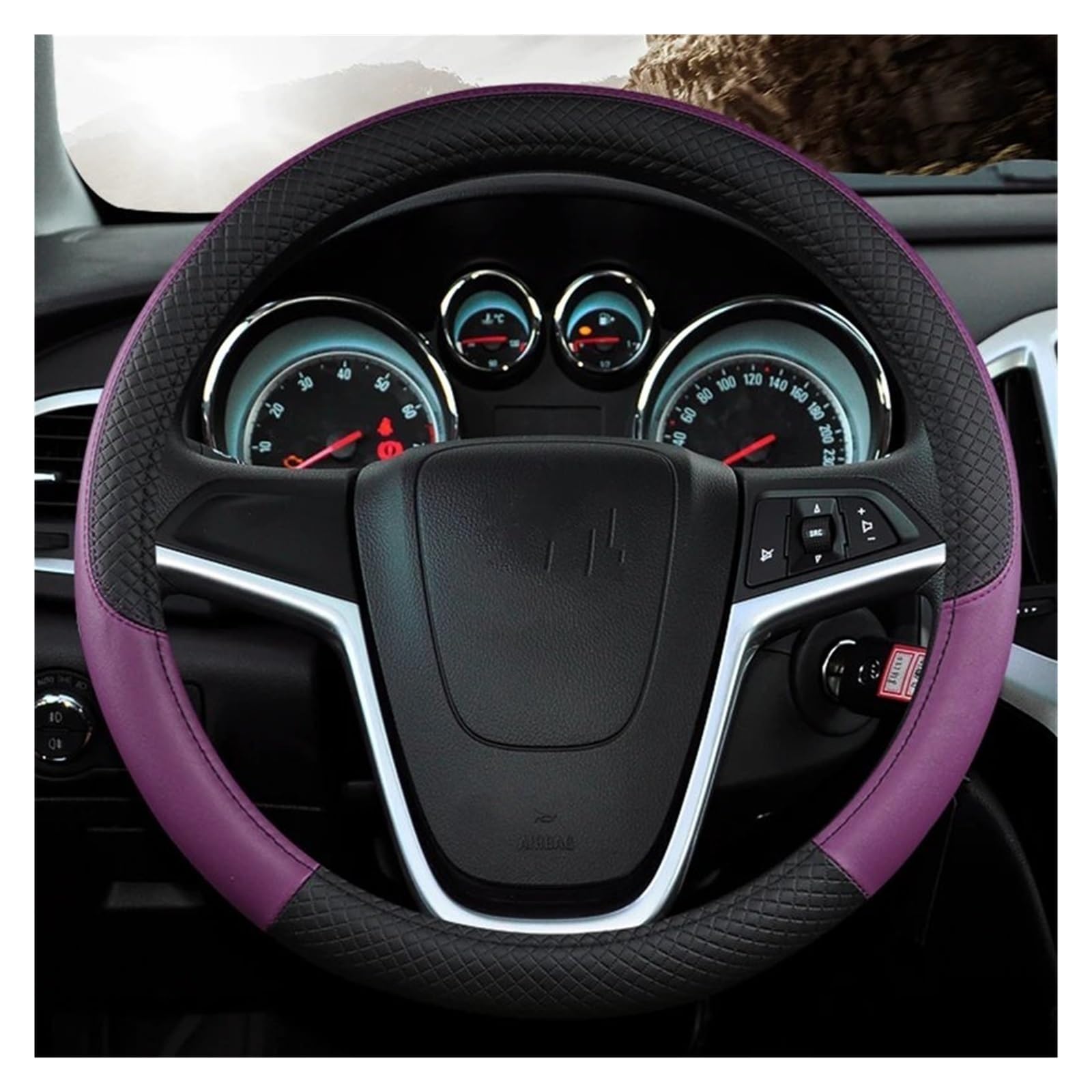 Lenkradbezug Für KIA Für Sportage Für Optima Für Proceed Für Sorento Für Carens Für Camival Leder Lenkradbezug Lenkradabdeckung(Black Purple) von Ltusgt