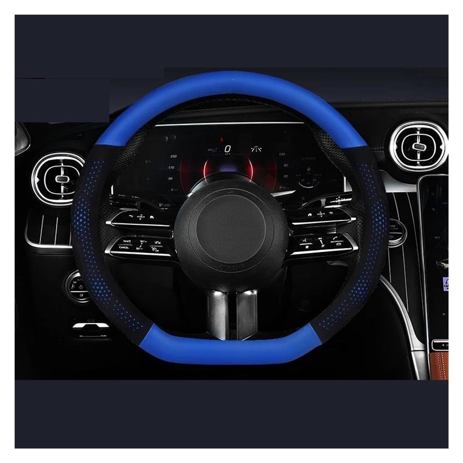 Lenkradbezug Für KIA GT Für Linie Für Sportage Ceed Picanto K5 KX5 K3 Stonic Für Rio Für Seltos Wildleder Lenkrad Abdeckung Leder Carbonfaser Lenkung Abdeckung Lenkradabdeckung(Deepsea Blue D) von Ltusgt