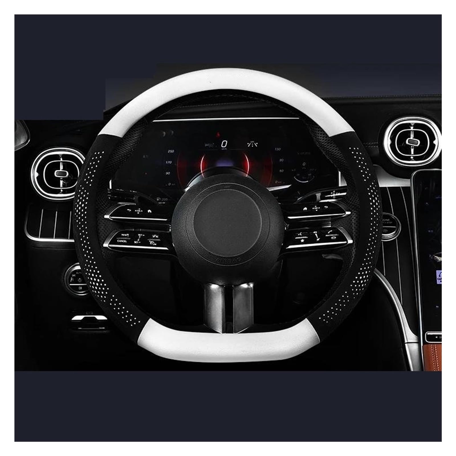 Lenkradbezug Für KIA GT Für Linie Für Sportage Ceed Picanto K5 KX5 K3 Stonic Für Rio Für Seltos Wildleder Lenkrad Abdeckung Leder Carbonfaser Lenkung Abdeckung Lenkradabdeckung(Ivory White D) von Ltusgt