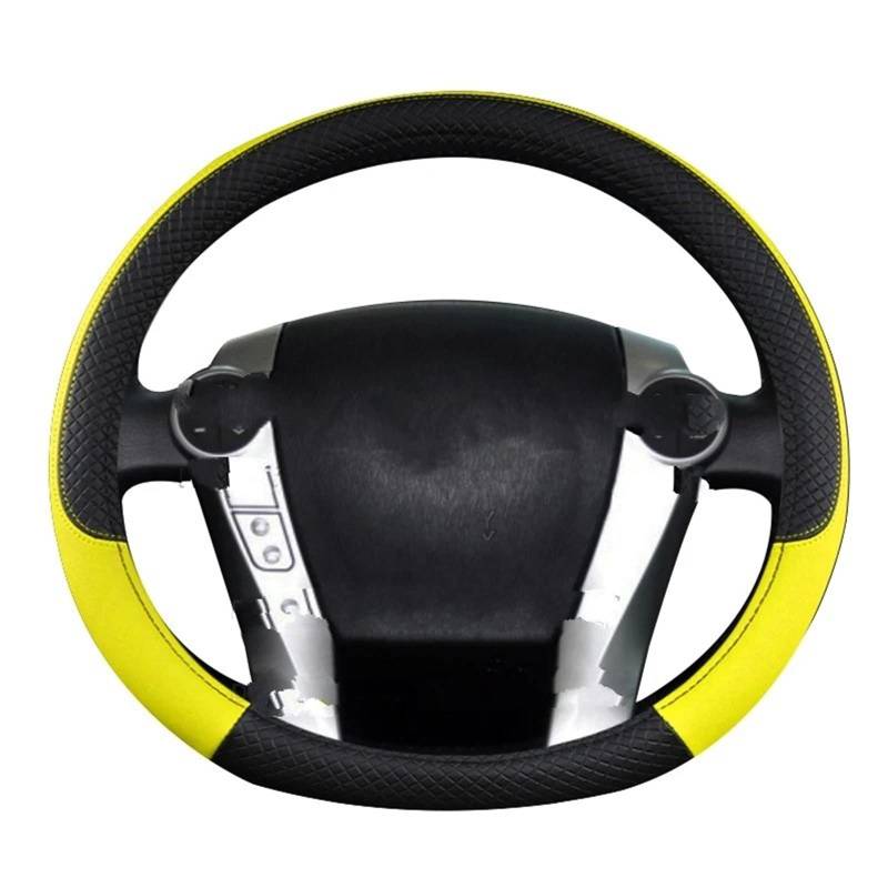 Lenkradbezug Für Toyota Für Aqua 2014~2015 Für Prius 2009~2015 Autolenkradabdeckung PU Leder Rutschfestes Autozubehör Lenkradabdeckung(Yellow) von Ltusgt