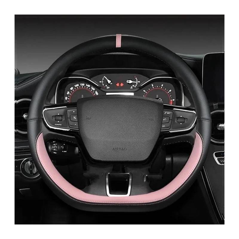 Lenkradbezug Für VW Für Sharan Für Passat Für Caddy Für Touran Für Tiguan 2015-2021 D Förmige Autolenkradabdeckung Lenkradabdeckung(Pink) von Ltusgt