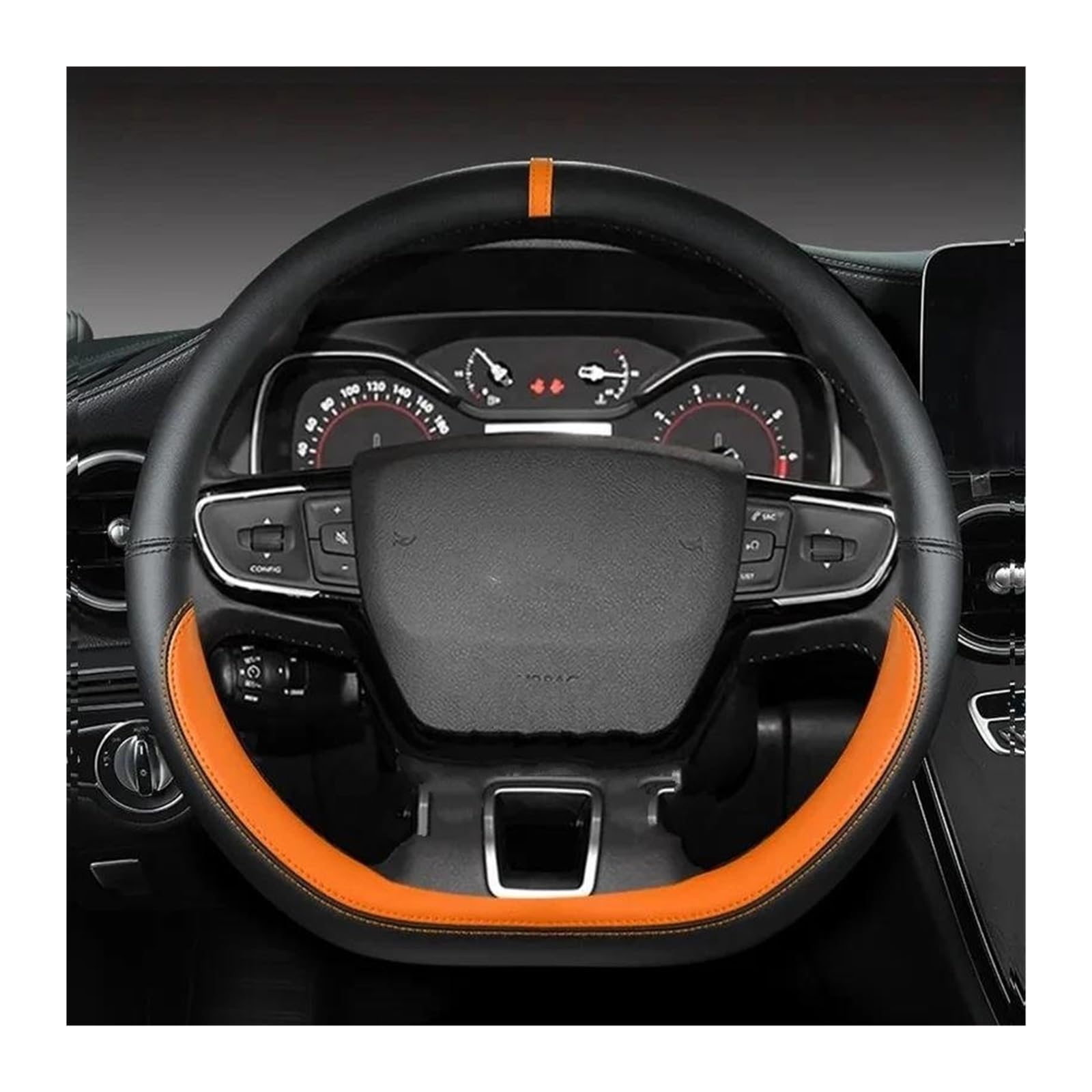 Lenkradbezug Für VW Für Teramont Für Atlas Für T-ROC Für T-Cross 2017-2021 D Form Auto Lenkrad Abdeckung Lenkradabdeckung(Orange) von Ltusgt