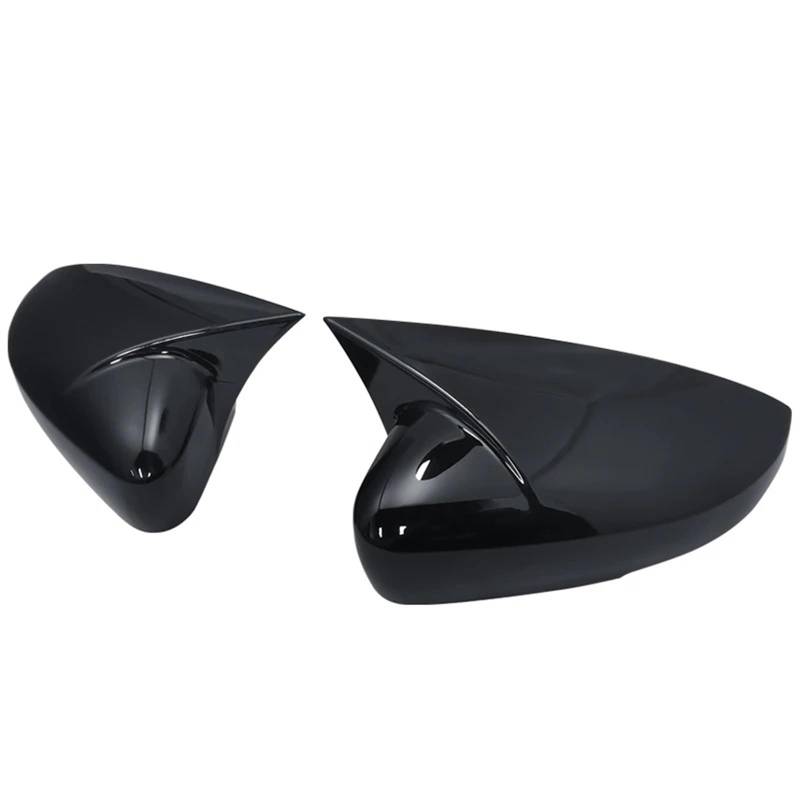 Rückspiegelkappe Für VW Für Polo Für MK5 6R 2009-2013 Seite Rückspiegel Abdeckung Caps Shell Trim OX Horn Stil Außenspiegel Spiegelkappen(Bright Black) von Ltusgt