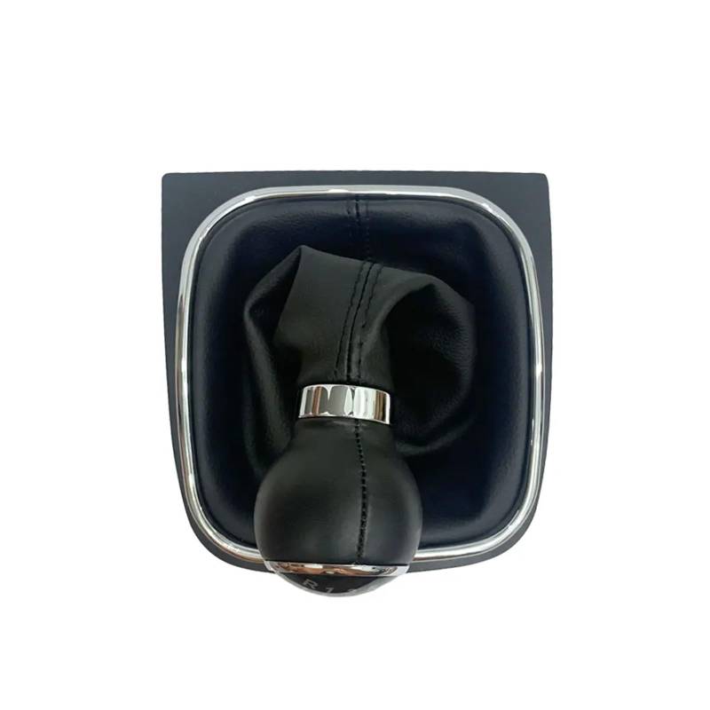 Shifter Kopf Für VW Für Golf 5 V MK5 MK6 Für Jetta R32 2004-2014 Auto Styling 5/6 Geschwindigkeit Stick Schaltknauf Mit Leder Boot Kragen Fall Schalthebelknauf(Black Cap 6G Boot) von Ltusgt