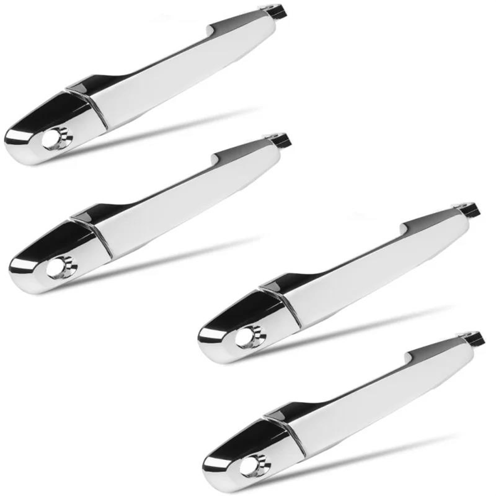 Türgriff Fahrerseite Für Mitsubishi Für Triton ML MN 2006-2015 Auto Exterior Zubehör Ersatz Chrom Schwarz Auto Vorne Links Rechts Äußere Tür Griff Beifahrerseite Äußerer Türgriff(4PCS Sliver) von Ltusgt