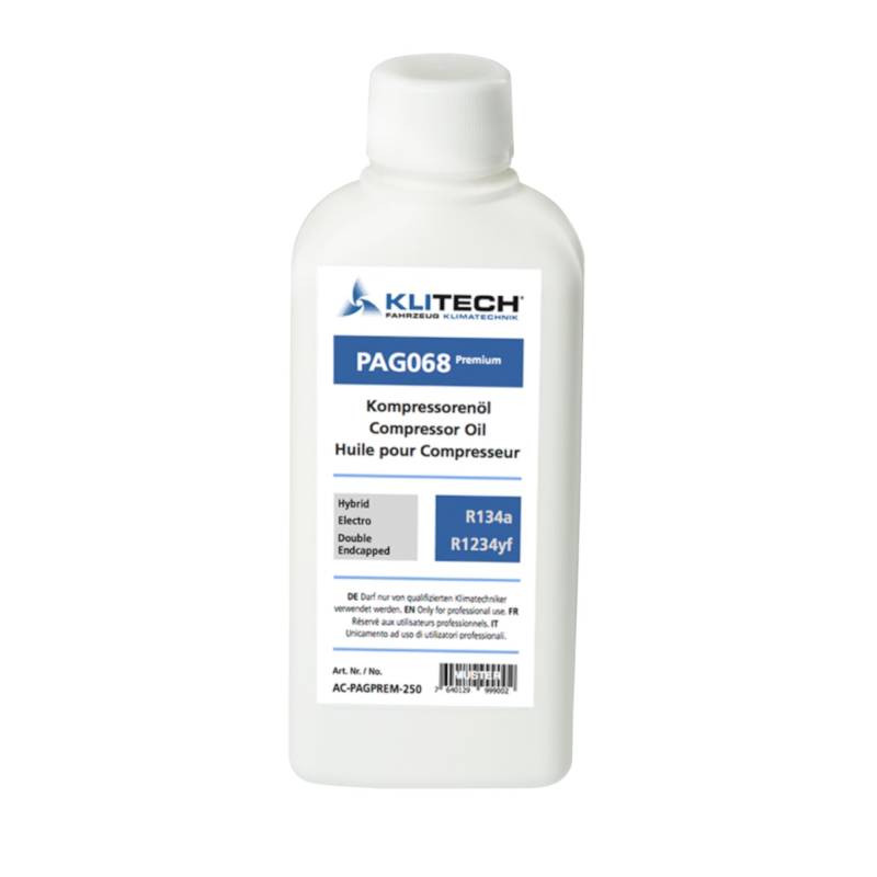 Lube1 Klimaanlagenöl Premium PAG068 250ml I Kompressor Öl universell einsetzbar für R134a und R1234yf Kältemittel sowie für Elektro-/Hybridfahrzeuge von Lube1