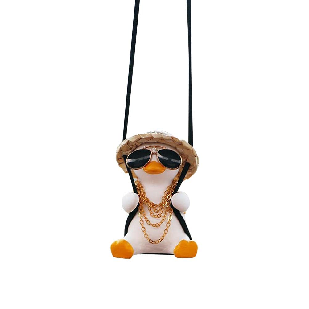 Swinging Duck Auto Hanging Ornament, Nette Schaukel-Ente auf Auto-Rückspiegel-Anhänger Swing Duck Auto-Spiegel Schaukelente für Auto Auto Dekoration Ornament Zubehör von Lubudup