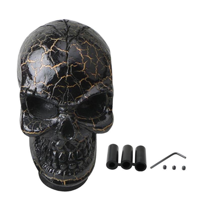 Luckxing Schalthebel Schaltknauf Mit 3 Adaptern 8mm 10mm 12mm, Schädel Schaltknüppel Skull Totenkopf Gießharz Gear Shifter Knob Mit Schraube, Schlüssel Für Most Manuelles Oder Automatisches Getriebe von Luckxing