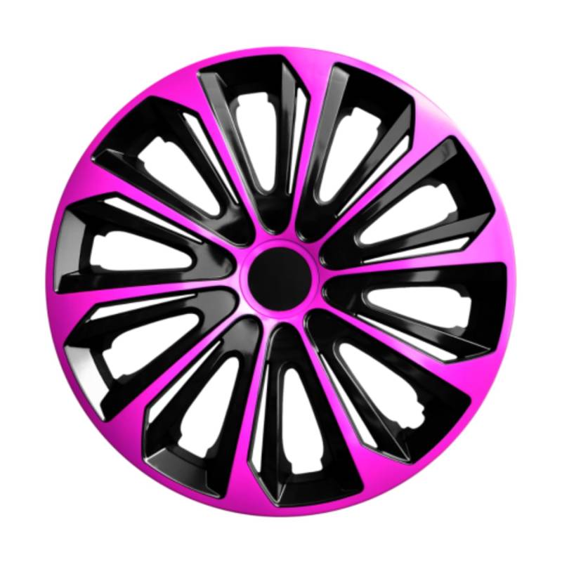 Luckyberg Radkappen 15 Zoll Strong | Radzierblenden 4er-Set für die meisten Automarken und Stahlfelgen, Zierkappen in vielen Farben. Felgenabdeckung für Autofelgen. (15" - ROSA/SCHWARZ) von Luckyberg