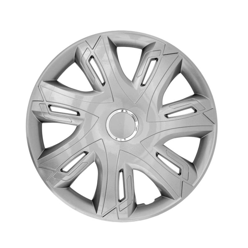 Luckyberg Radkappen 15 Zoll Supernova | Zierkappen in vielen Farben, Radzierblenden 4er-Set für die meisten Automarken und Stahlfelgen. Felgenabdeckung für Autofelgen. (15" - Silver) von Luckyberg