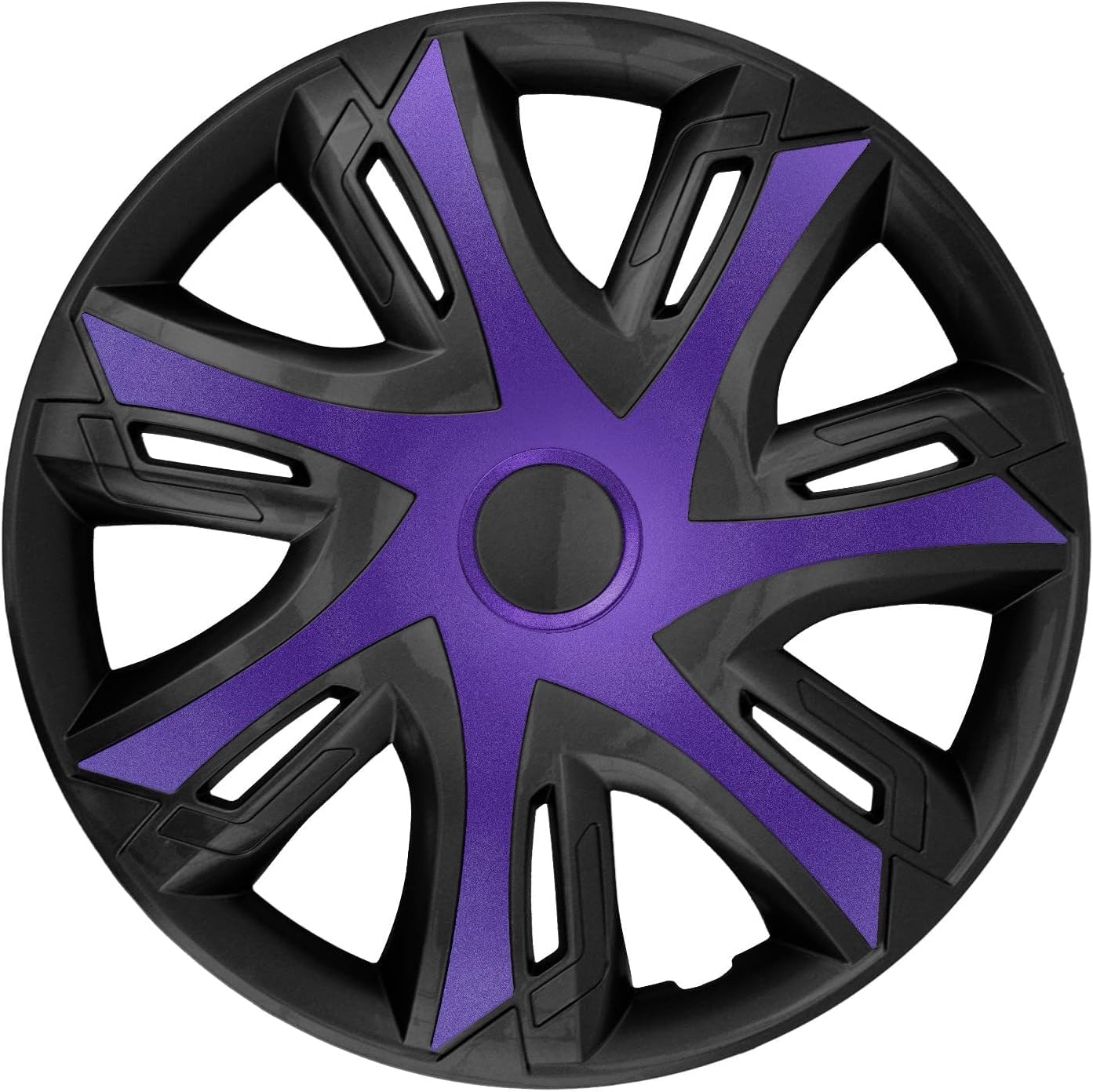 Luckyberg Radkappen 16 Zoll N-Power | Zierkappen in vielen Farben, Radzierblenden 4er-Set für die meisten Automarken und Stahlfelgen. Felgenabdeckung für Autofelgen. (16-Violet&Black) von Luckyberg