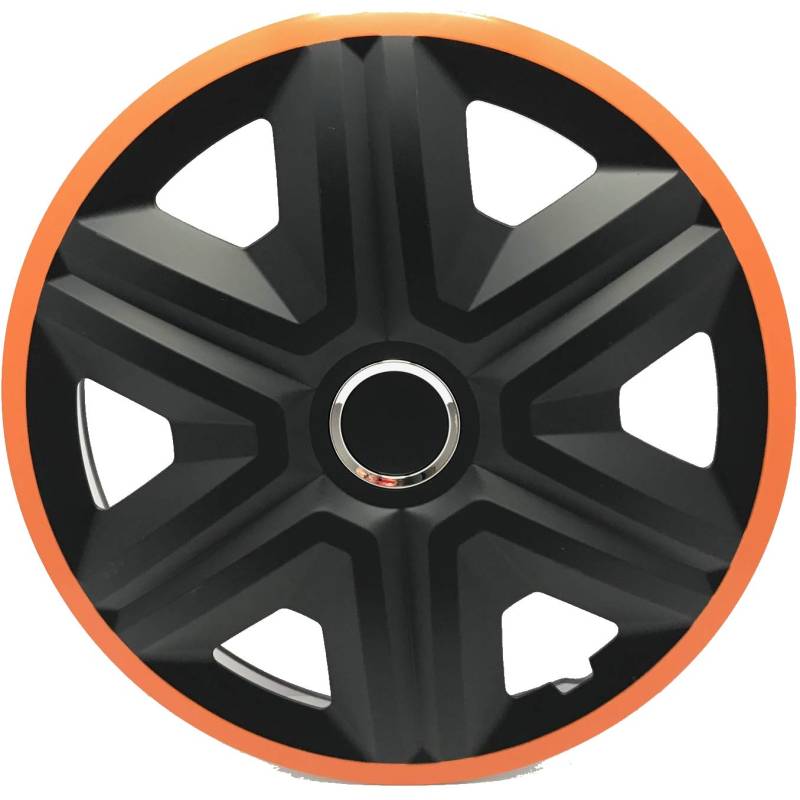 Luckyberg Radkappen - 'Fast LUX/Action' 16 Zoll 4er Set - Universal Fit für Autos und andere Fahrzeuge (Orange) von Luckyberg