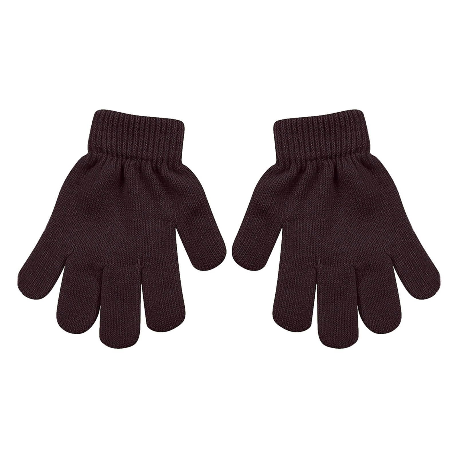 Luckywaqng 1 Paar Winterhandschuhe für Kinder, dehnbar, warm, Großpackung, Mädchen, Kinder Skistöcke Kinder (Coffee, A) von Luckywaqng