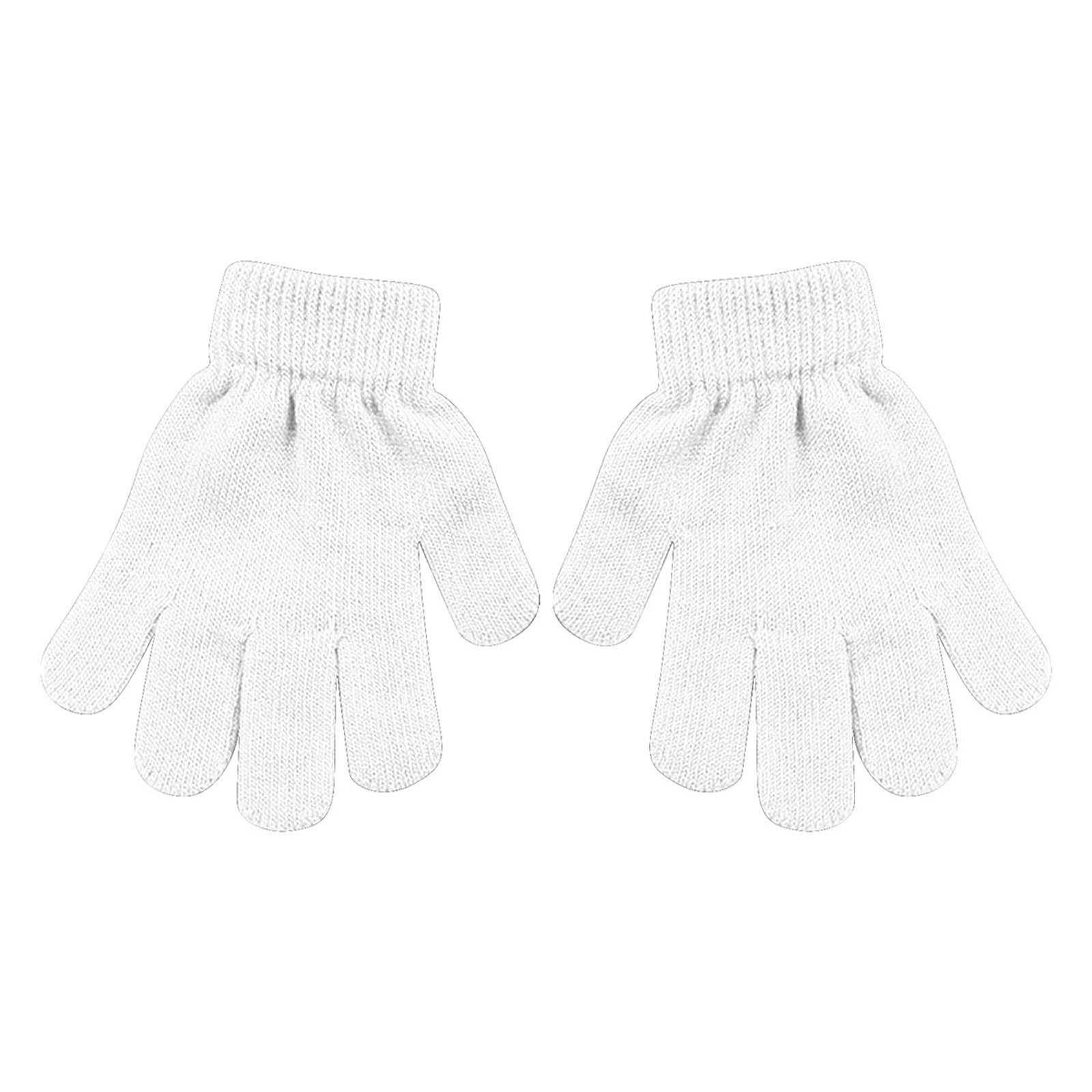 Luckywaqng 1 Paar Winterhandschuhe für Kinder, dehnbar, warm, Großpackung, Mädchen, Kinder Skistöcke Kinder (White, A) von Luckywaqng