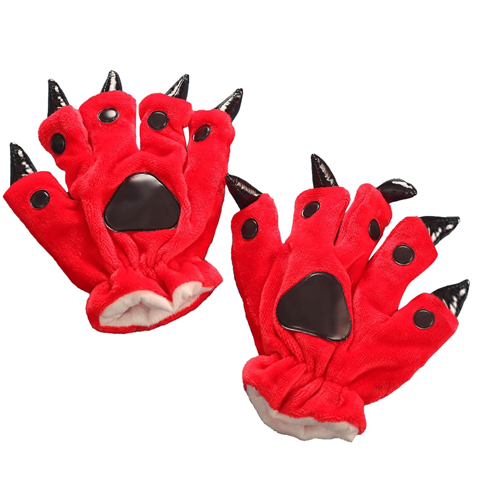 Luckywaqng Flanell Cartoon One Pyjamas Tier Dinosaurier Handschuhe Panda Kuh Fünf Finger Tier Handschuhe Fingerlose Handschuhe Mit Kappe Damen (E, Average size/adult) von Luckywaqng