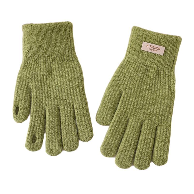 Luckywaqng Gloves Women's Winter Padded Outdoor Cycling Car Cold Non Slip Screen Driving To Keep Warm Handschuhe Gumminoppen (Green, One Size) von Luckywaqng