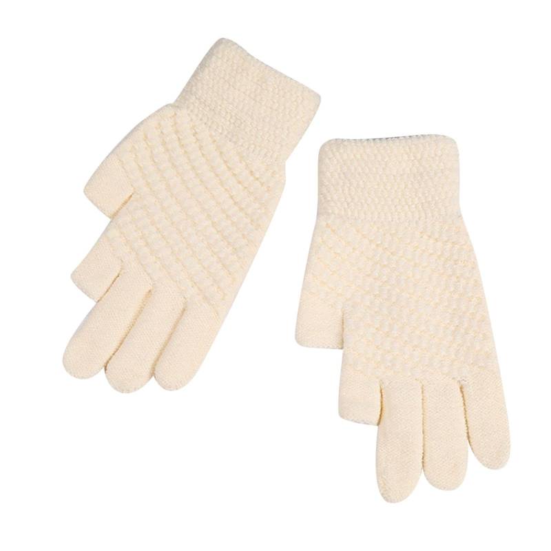 Luckywaqng Gloves Women's Winter Padded Outdoor Cycling Car Cold Non Slip Screen Driving To Keep Warm Handschuhe Gumminoppen (Z1-Beige, One Size) von Luckywaqng