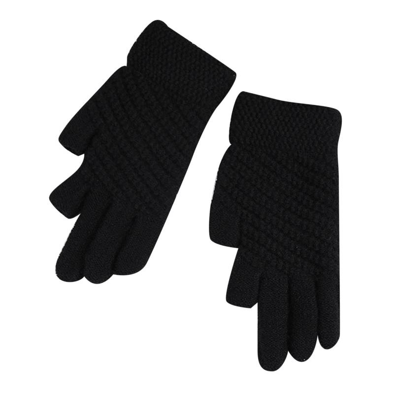 Luckywaqng Gloves Women's Winter Padded Outdoor Cycling Car Cold Non Slip Screen Driving To Keep Warm Handschuhe Gumminoppen (Z1-Black, One Size) von Luckywaqng