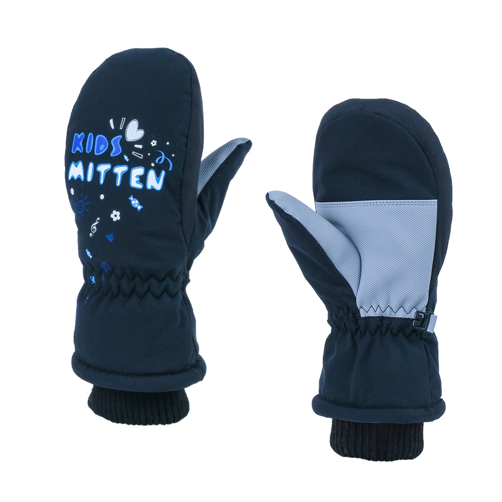 Luckywaqng Kinder Säugling Mädchen einfarbig Komfort Fäustlinge Winterhandschuhe Handschuhe Damen Wasserdicht Warm (Z2-Black, One Size) von Luckywaqng