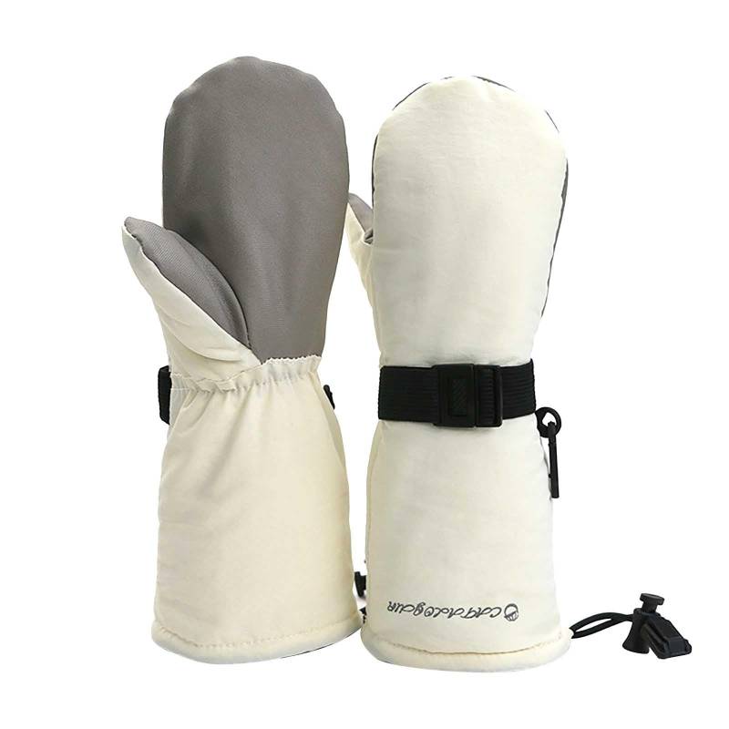 Luckywaqng Kinder Säugling Mädchen einfarbig Komfort Fäustlinge Winterhandschuhe Wasserdichte Handschuhe Damen Winter (White, L) von Luckywaqng