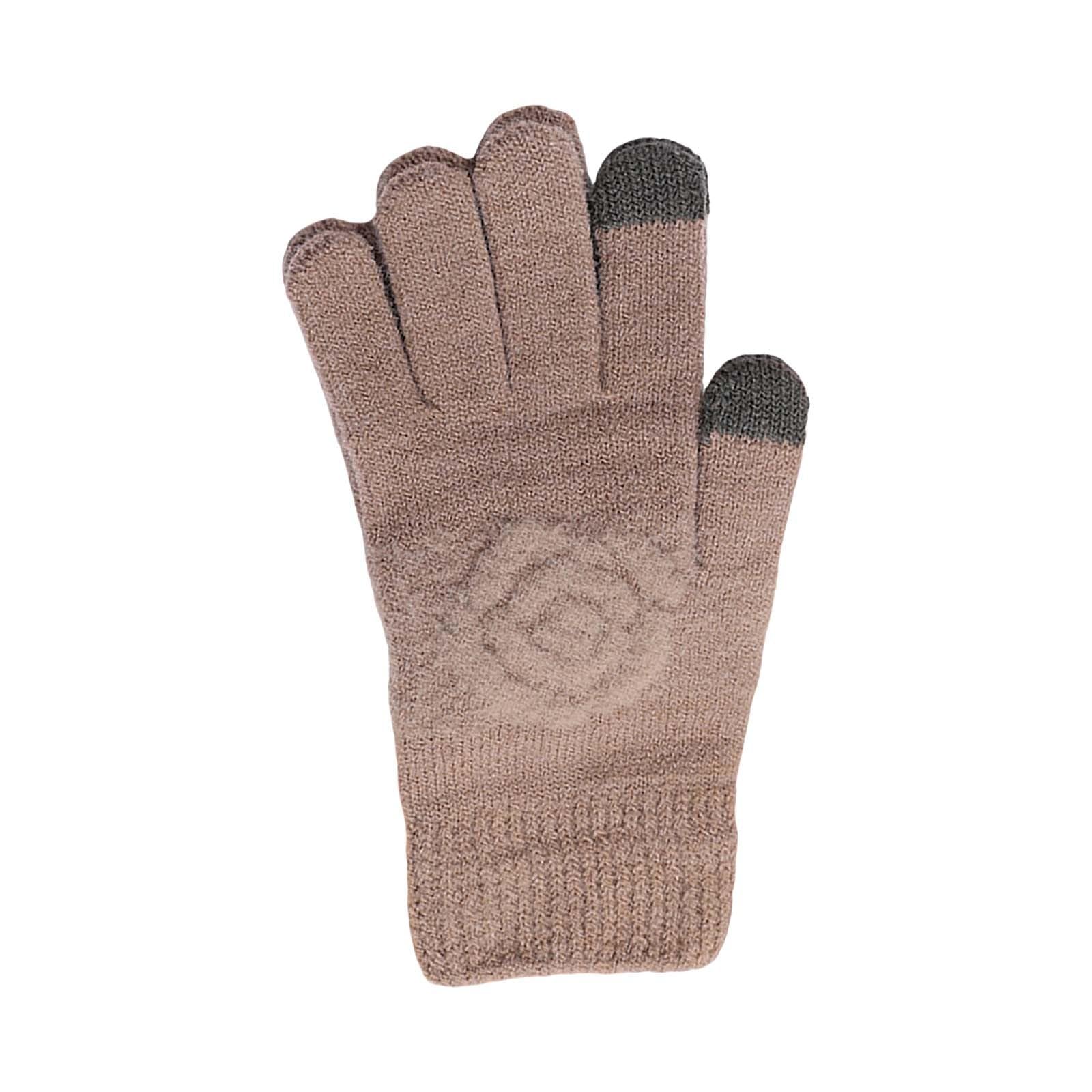 Luckywaqng Knitted Cold Proof Plush Thickened Christmas Gloves Kostüme Damen Stulpen (Brown, A) von Luckywaqng