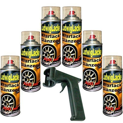 Ludwig Lacke Klarlack glänzend Spraydose 6 x 400ml Plus Haltegriff von Ludwiglacke