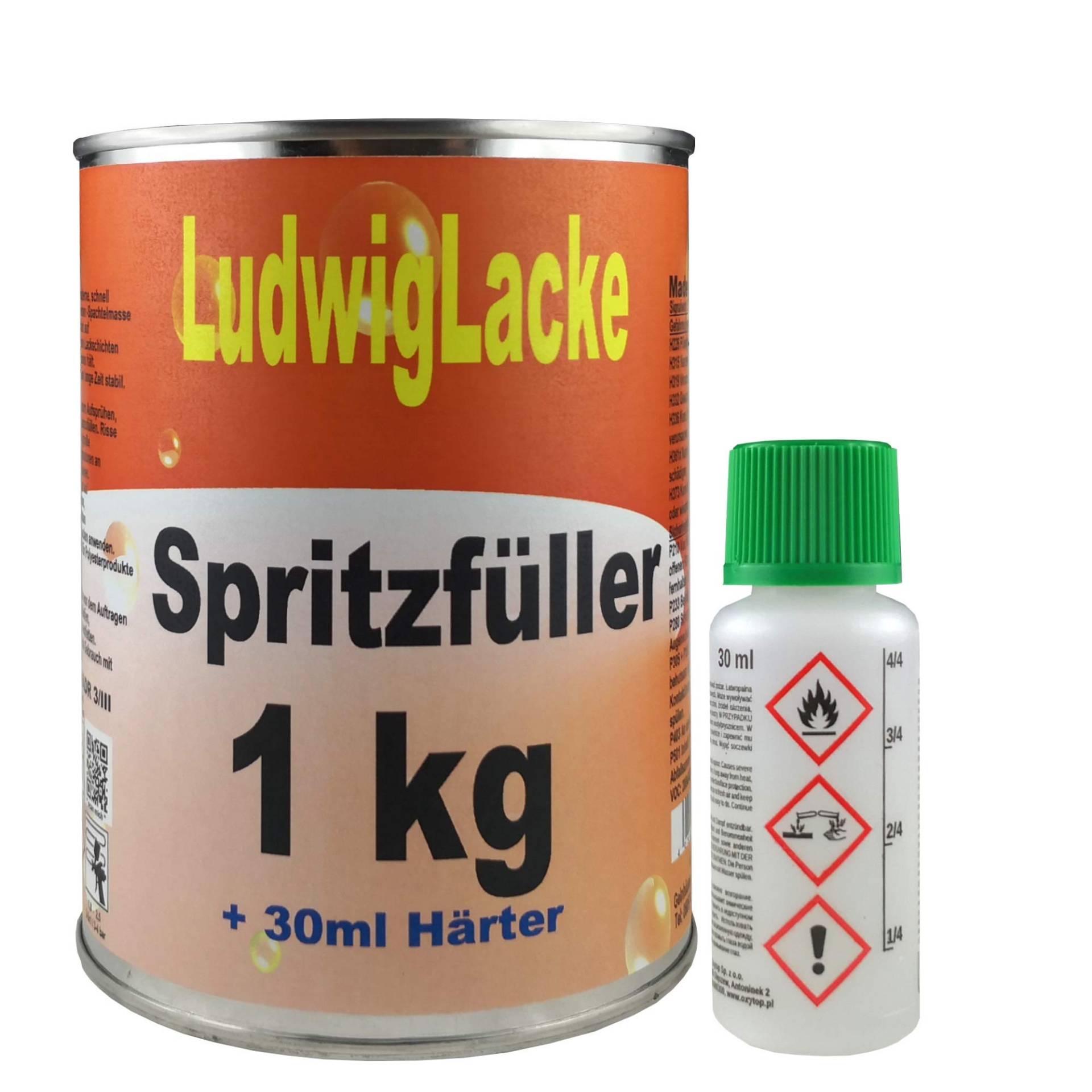 Ludwig Lacke Grundierung 1 kg Spritzfüller für Autolack Lackierer für Lackierpistole von Ludwiglacke