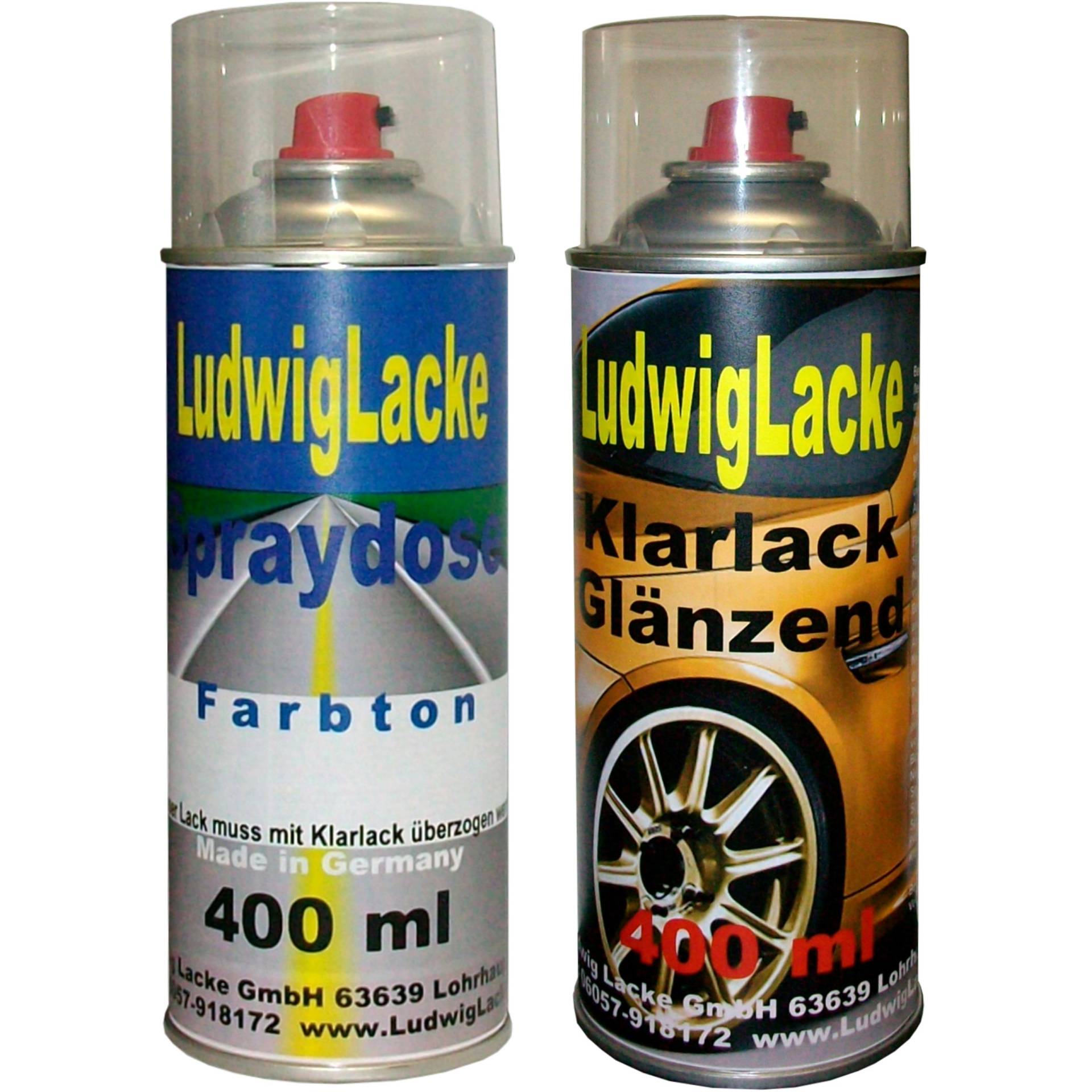 Ludwig Lacke Jadegrün 387 für Opel Spraydosen Set Autolack & Klarlack je 400ml von Opel