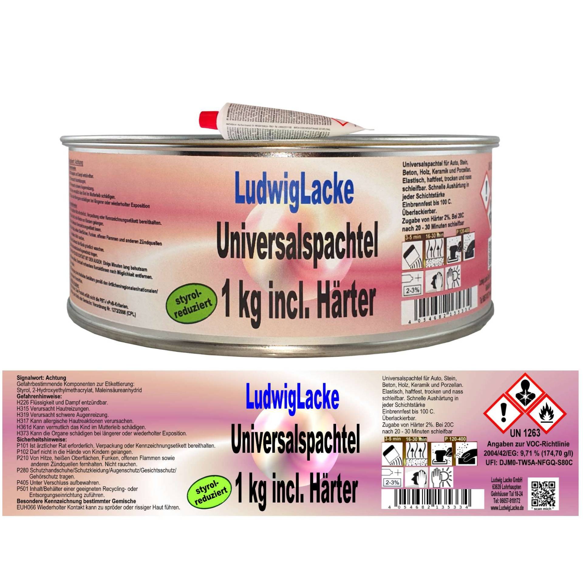 Ludwig Lacke Universalspachtel 1 kg + 20 Gramm von Ludwiglacke