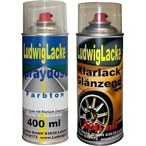 BMW Hellrot 314 Spraydosen Set 400ml Autolack 400ml Klarlack von Ludwiglacke