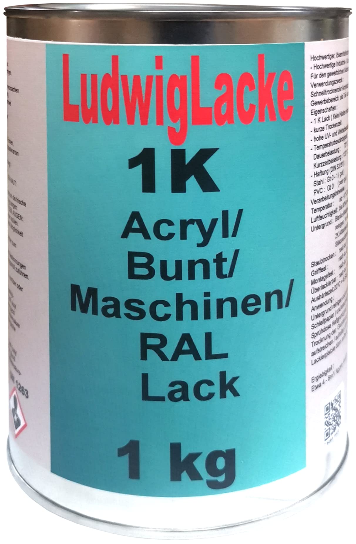 1K Maschinenlack 1kg RAL 3001 Signalrot Lack glänzend Ludwiglacke von Ludwiglacke