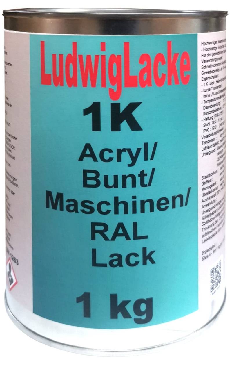 1K Maschinenlack 1kg RAL 6012 Schwarzgrün Lack glänzend Ludwiglacke von Ludwiglacke