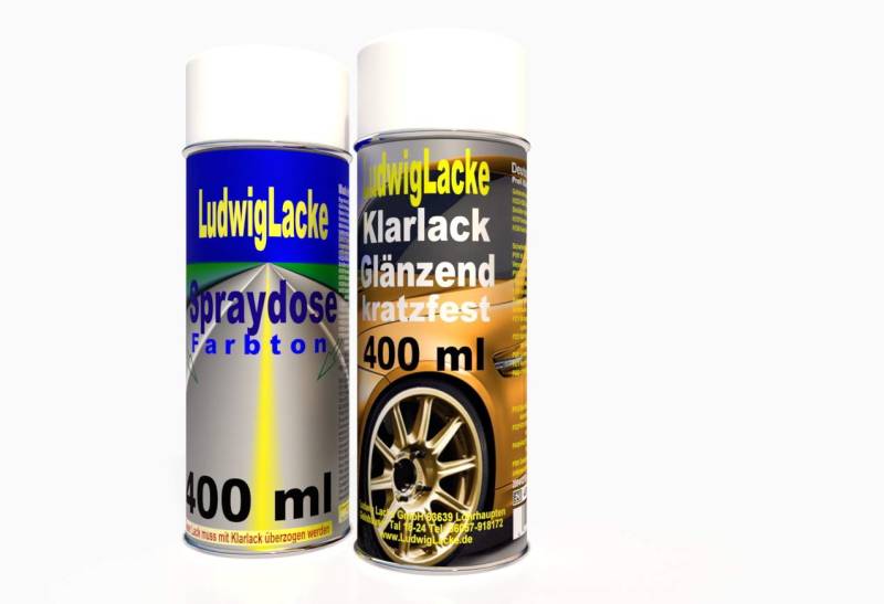 Alaskablau 367 im Spray mit Klarlack kompatibel für BMW * 2 Spraydosen je ein 1K Basislack 400 ml und ein 1K Klarlack 400 ml. von Ludwiglacke