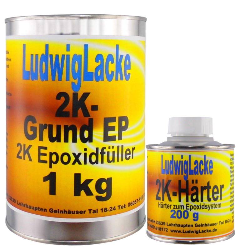 Epoxid 1,2 kg EP Grundierung grau Füller für Autolack Werkstatt von Ludwiglacke