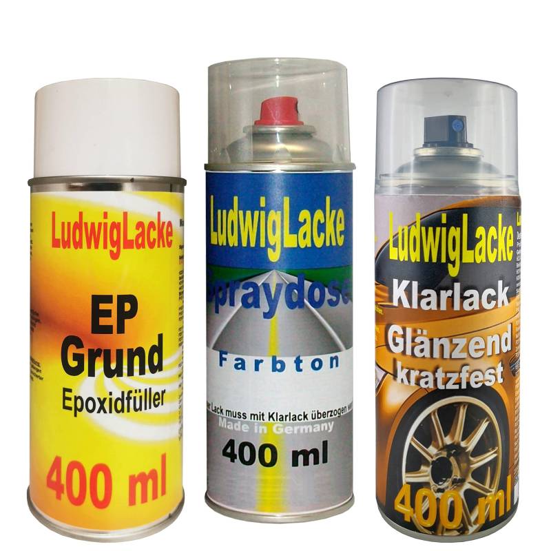 Grundierung Autolack Klarlack für Audi Alpinweiss L90E je 400ml von Ludwiglacke